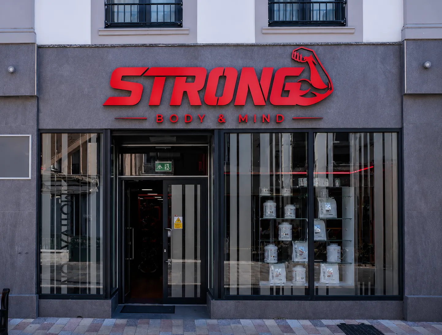 The Strong Body & Mind frontage on Halkett Street, St Helier — formerly One Motivation Gym